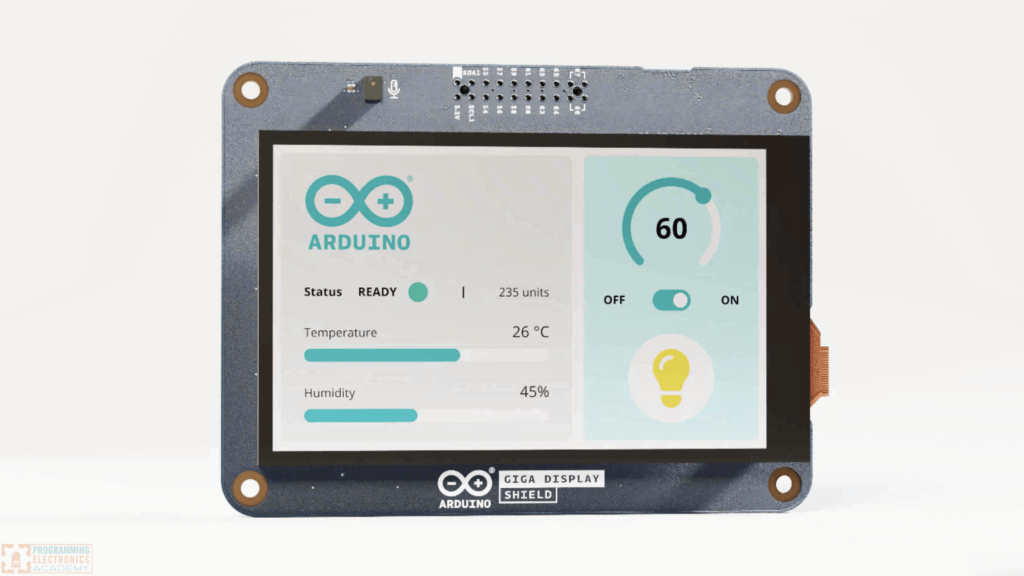 GIGA Display Shield showing mock up GUI