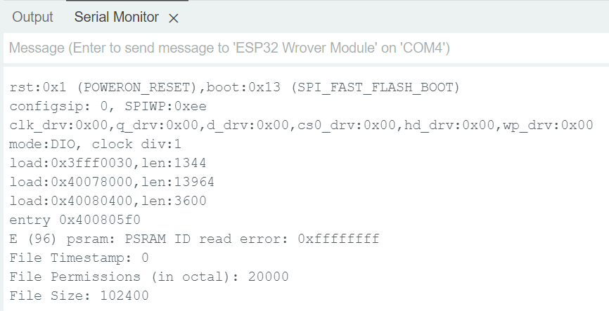 Output - Serial Monitor - SPIFFS