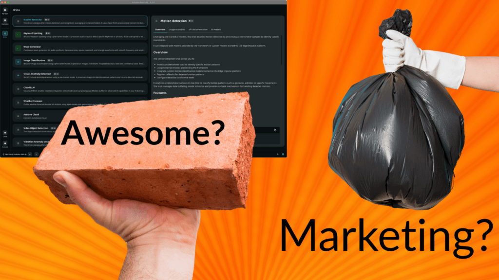 AppLab Bricks open in background with actual brick